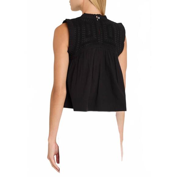 NEW SEA sea larissa embroidery tank top in black - Picture 2 of 5